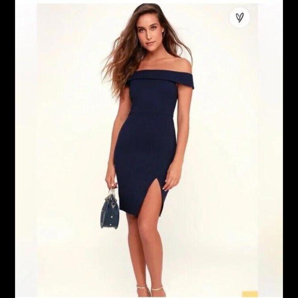 Lulus Air of Romance Navy Blue Maxi Dress Size Small